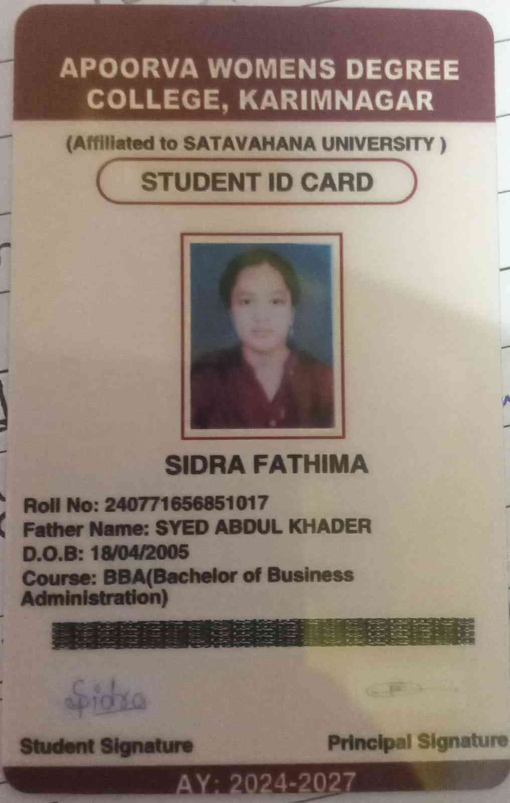 Sidra Fathima